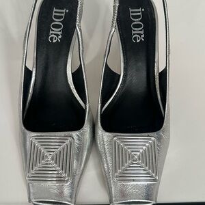 Silver Women's Slingback Shoes